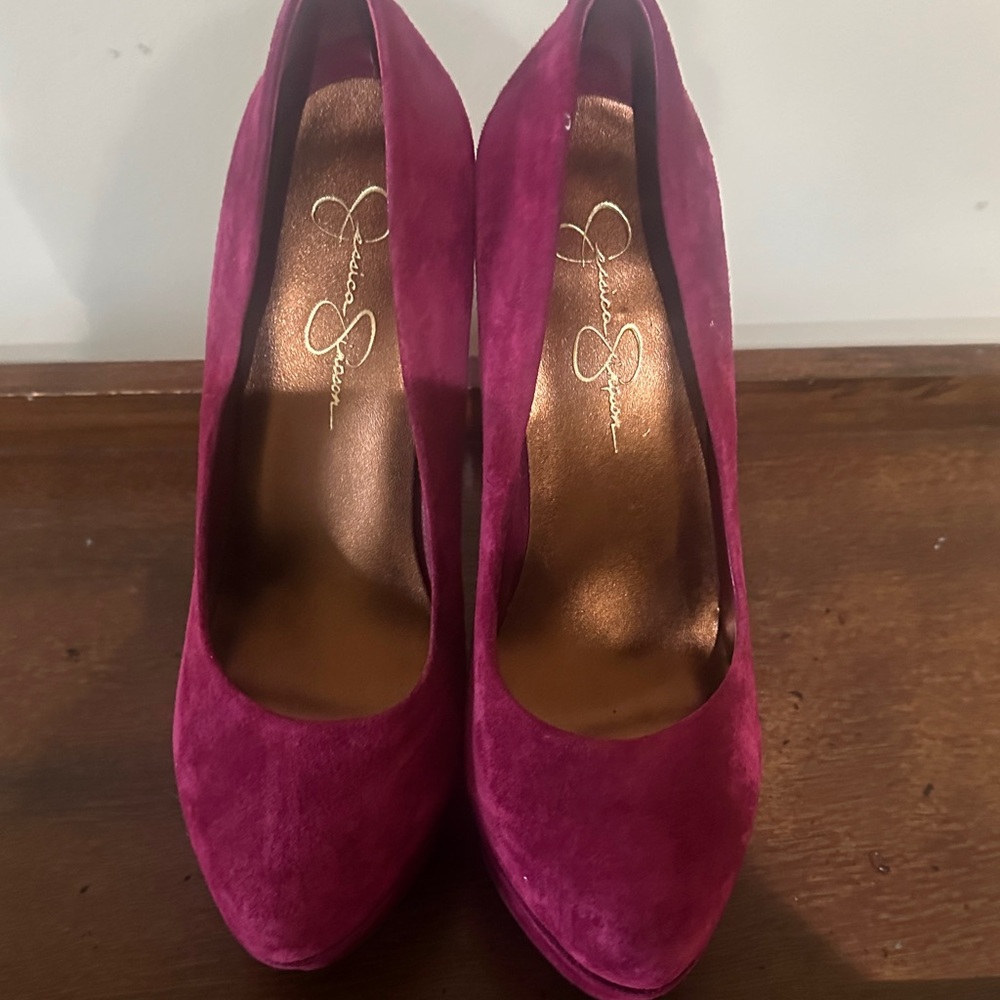 Jessica Simpson Vibrant Pink Suede Heels